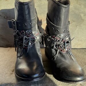 Zara Black Spiked Combat Boots